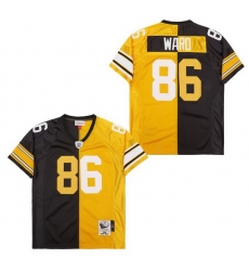 Men's Pittsburgh Steelers Hines Ward #86 Gold Black Split Stitched NFL Football Jersey