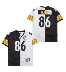 Men's Pittsburgh Steelers Hines Ward #86 White Black Split Stitched NFL Football Jersey