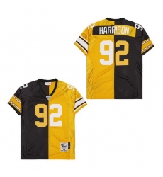 Men's Pittsburgh Steelers James Harrison #92 Gold Black Split Stitched NFL Football Jersey