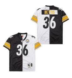 Men's Pittsburgh Steelers Jerome Bettis #36 White Black Split Stitched NFL Football Jersey