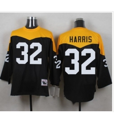 Mitchell And Ness 1967 Pittsburgh Steelers 32 Franco Harris Black Yelllow Throwback Men 27s Stitche