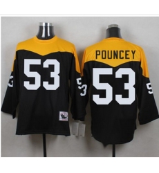 Mitchell And Ness 1967 Pittsburgh Steelers 53 Maurkice Pouncey Black Yelllow Throwback Men 27s Stit