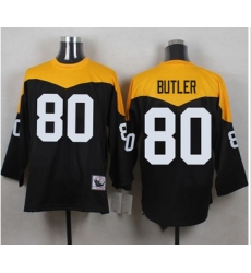 Mitchell And Ness 1967 Pittsburgh Steelers 80 Jack Butler Black Yelllow Throwback Men 27s Stitched 