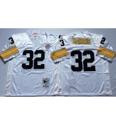Mitchell And Ness Steelers #32 Franco Harris white Throwback Stitched NFL Jersey