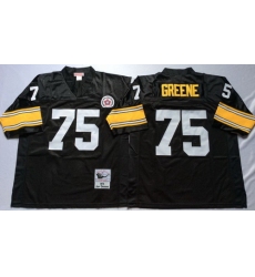 Mitchell And Ness Steelers #75 Joe Greene Black Throwback Stitched NFL Jersey