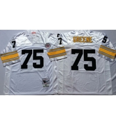 Mitchell And Ness Steelers #75 Joe Greene white Throwback Stitched NFL Jersey
