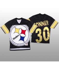 NFL Pittsburgh Steelers 30 James Conner Black Men Mitchell  26 Nell Big Face Fashion Limited NFL Jersey