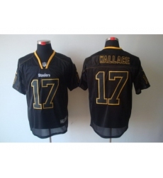 Nike Pittsburgh Steelers 17 Mike Wallace Black Elite Lights Out NFL Jersey
