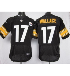 Nike Pittsburgh Steelers 17 Mike Wallace Black Elite NFL Jersey
