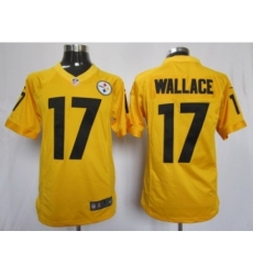 Nike Pittsburgh Steelers 17 Mike Wallace Yellow Limited NFL Jersey