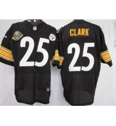 Nike Pittsburgh Steelers 25 Ryan Clark Black Elite W 80 Anniversary Patch NFL Jersey