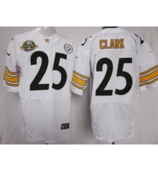 Nike Pittsburgh Steelers 25 Ryan Clark White Elite W 80 Anniversary Patch NFL Jersey