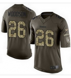 Nike Pittsburgh Steelers #26 Rod Woodson Green Mens Stitched NFL Limited Salute to Service Jersey