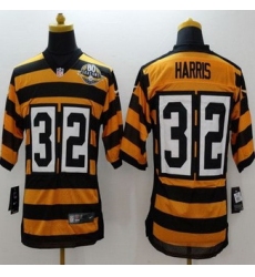 Nike Pittsburgh Steelers #32 Franco Harris Yellow Black Alternate 80TH Throwback Men Stitched NFL Elite Jersey