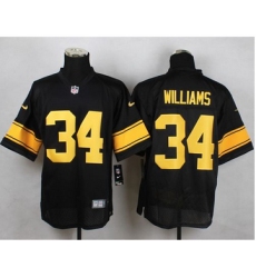 Nike Pittsburgh Steelers #34 DeAngelo Williams Black(Gold No.) Mens Stitched NFL Elite Jersey