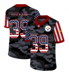 Nike Pittsburgh Steelers 39 Minkah Fitzpatrick Camo 2020 USA Flag Salute To Service Limited Jersey
