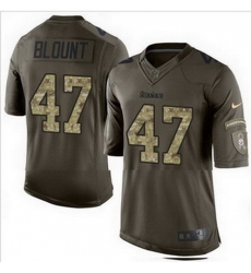 Nike Pittsburgh Steelers #47 Mel Blount Green Mens Stitched NFL Limited Salute to Service Jersey