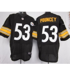 Nike Pittsburgh Steelers 53 Maurkice Pouncey Black Elite NFL Jersey