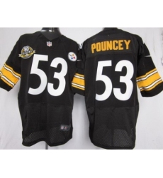 Nike Pittsburgh Steelers 53 Maurkice Pouncey Black Elite W 80 Anniversary Patch NFL Jersey