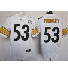 Nike Pittsburgh Steelers 53 Maurkice Pouncey White Elite NFL Jersey