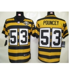 Nike Pittsburgh Steelers 53 Maurkice Pouncey Yellow Elite 80TH Throwback NFL Jersey