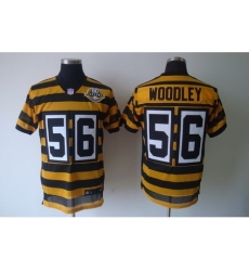 Nike Pittsburgh Steelers 56 Lamarr Woodley Yellow Black Elite 80TH M&N NFL Jersey