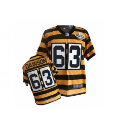 Nike Pittsburgh Steelers 63 Dermontti Dawson Yellow Black Elite 80TH Anniversary Throwback NFL Jersey