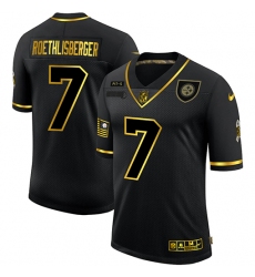 Nike Pittsburgh Steelers 7 Ben Roethlisberger Black Gold 2020 Salute To Service Limited Jersey