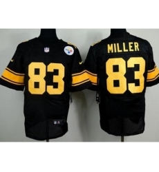 Nike Pittsburgh Steelers 83 Heath Miller Black Elite Gold No. NFL Jersey