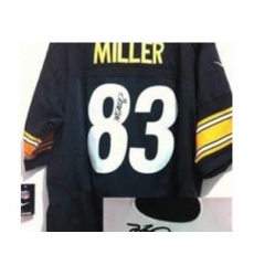 Nike Pittsburgh Steelers 83 Heath Miller Black Elite signature NFL Jersey