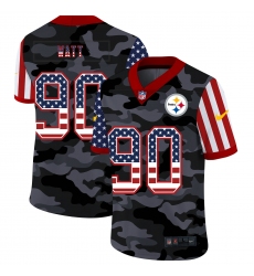 Nike Pittsburgh Steelers 90 T J  Watt Camo 2020 USA Flag Salute To Service Limited Jersey