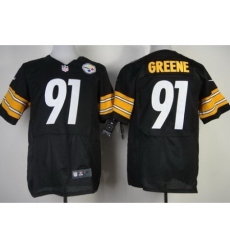 Nike Pittsburgh Steelers 91 Kevin Greene Black Elite NFL Jersey