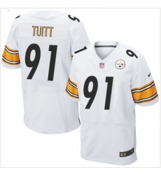 Nike Pittsburgh Steelers #91 Stephon Tuitt White Men 27s Stitched NFL Elite Jersey