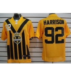 Nike Pittsburgh Steelers 92 James Harrison Yellow Elite 1933s Throwback NFL Jersey