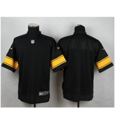 Nike Pittsburgh Steelers Blank Black(Gold No.) Mens Stitched NFL Elite Jersey