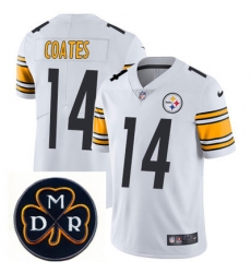 Nike Steelers #14 Sammie Coates White Mens NFL Vapor Untouchable Limited Stitched With MDR Dan Rooney Patch Jersey