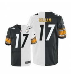 Nike Steelers #17 Joe Gilliam White Black Mens Stitched NFL Elite Split Jersey