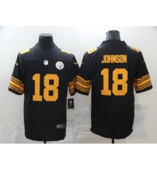 Nike Steelers 18 Diontae Johnson Black Color Rush Limited Jersey