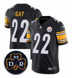 Nike Steelers #22 William Gay Black  Mens NFL Vapor Untouchable Limited Stitched With MDR Dan Rooney Patch Jersey