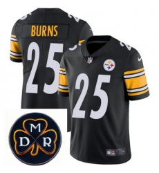 Nike Steelers #25 Artie Burns Black  Mens NFL Vapor Untouchable Limited Stitched With MDR Dan Rooney Patch Jersey