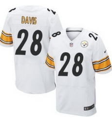 Nike Steelers #28 Sean Davis White Mens Stitched NFL Elite Jersey