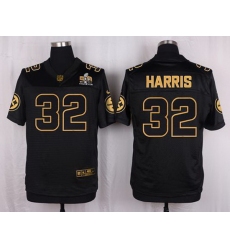 Nike Steelers #32 Franco Harris Black Mens Stitched NFL Elite Pro Line Gold Collection Jersey