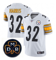 Nike Steelers #32 Franco Harris White Mens NFL Vapor Untouchable Limited Stitched With MDR Dan Rooney Patch Jersey