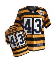 Nike Steelers 43 troy polamalu yellow black 80th throwback jerseys