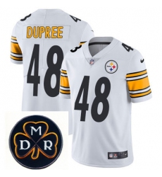 Nike Steelers #48 Bud Dupree White Mens NFL Vapor Untouchable Limited Stitched With MDR Dan Rooney Patch Jersey