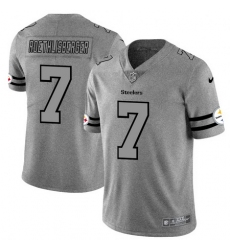 Nike Steelers 7 Ben Roethlisberger 2019 Gray Gridiron Gray Vapor Untouchable Limited Jersey