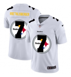 Nike Steelers 7 Ben Roethlisberger White Shadow Logo Limited Jersey