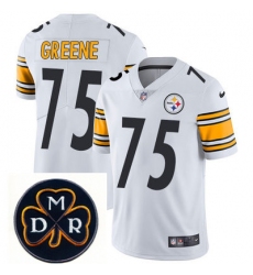 Nike Steelers #75 Joe Greene White Mens NFL Vapor Untouchable Limited Stitched With MDR Dan Rooney Patch Jersey