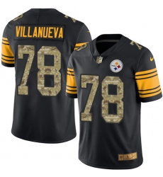 Nike Steelers #78 Alejandro Villanueva Black Camo Mens Stitched NFL Limited Rush Jersey
