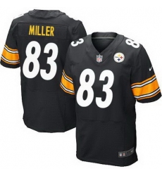 Nike Steelers #83 Heath Miller Black Team Color Mens Stitched NFL Elite Jersey